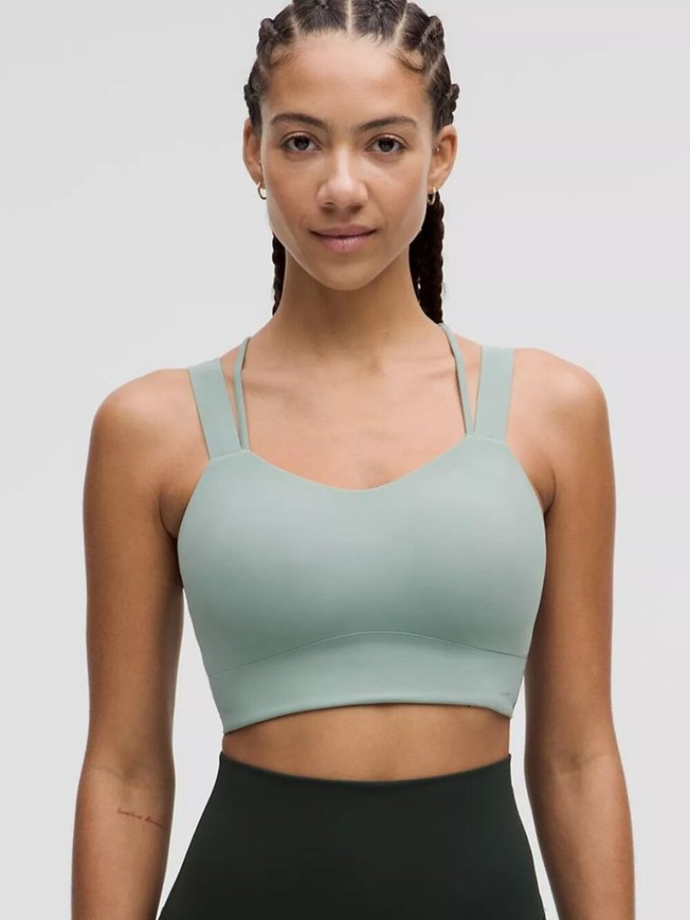 Lululemon Like a Cloud Longline Bra D/DD Cup Size 10 Crater Blue EUC